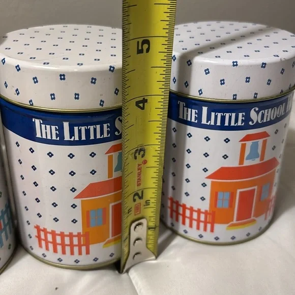 Vintage The Little School House 2 Sets Of Three Nesting Tins - 6 Tins - Picture 6 of 13